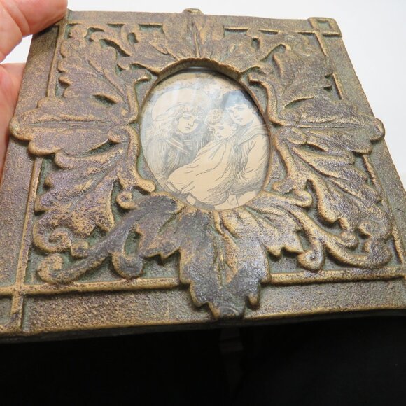 Antique Victorian/Art Nouveau Gilt Cast Metal Oak Leaf & Acorn Picture Frame - Picture 6 of 7